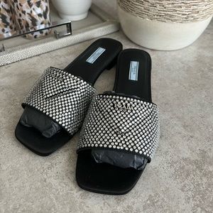 PRADA Crystal slides. Worn once. Pristine condition. Box/dust bag incl. sz38